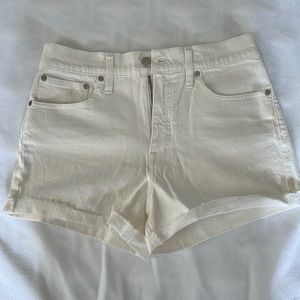 Madewell High Rise 3” Inseam White Denim Shorts
